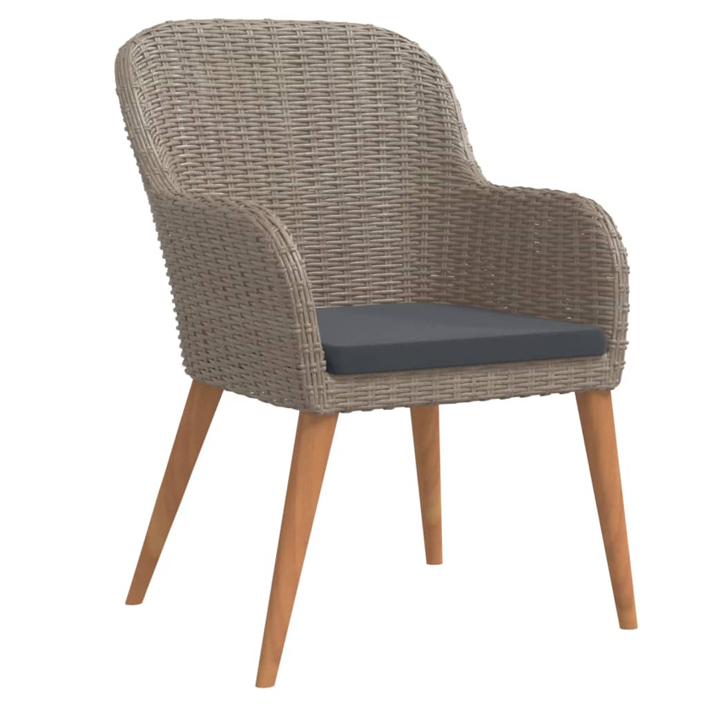 Ensemble à manger de jardin et coussins 5 pcs Marron