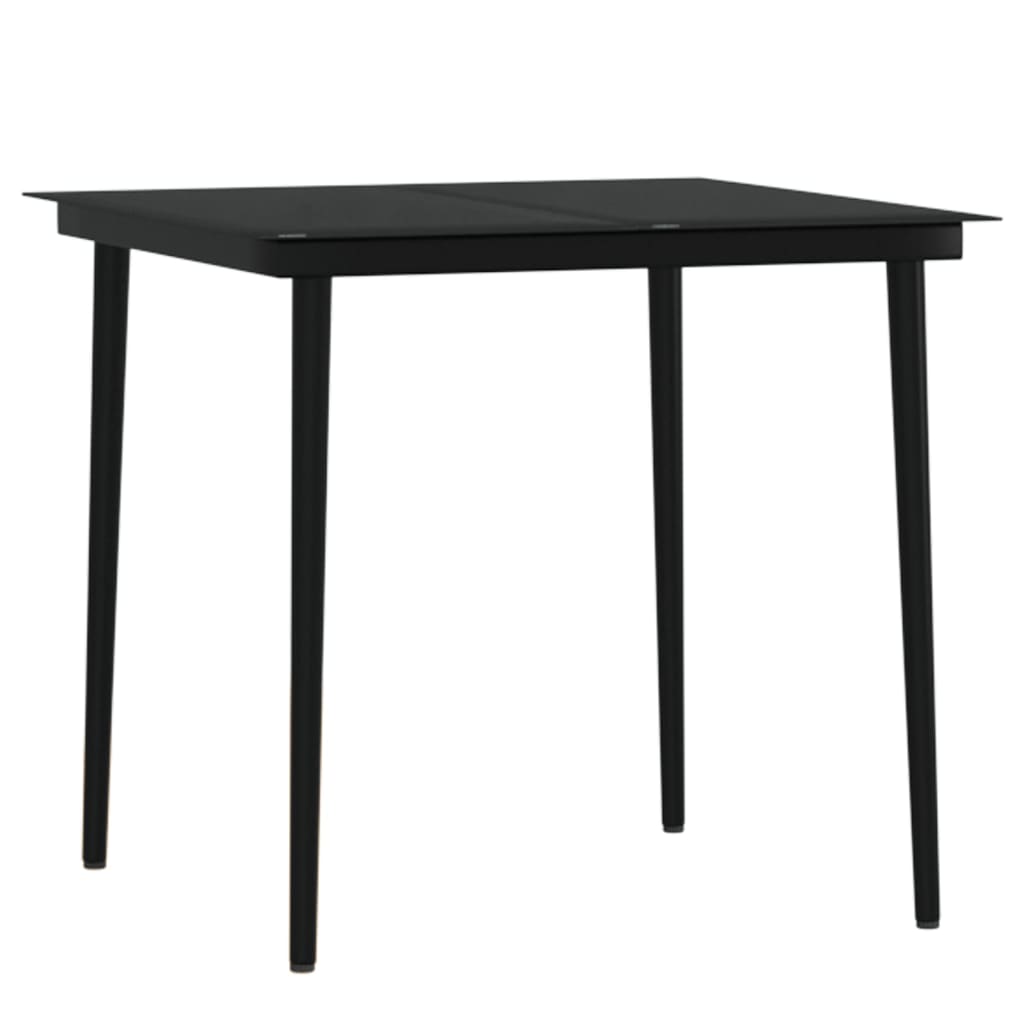 Ensemble à manger de jardin avec coussins 5 pcs Noir