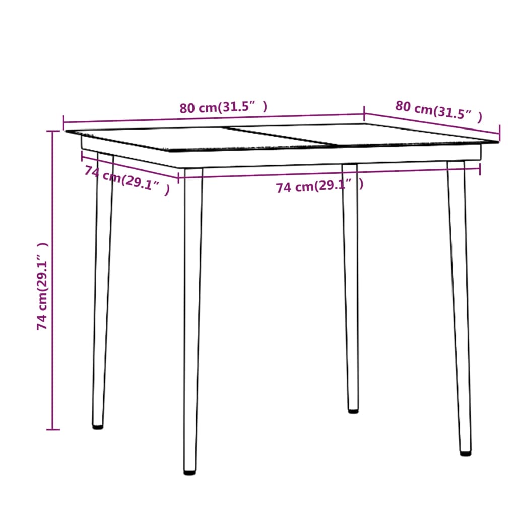 Ensemble à manger de jardin avec coussins 3 pcs marron