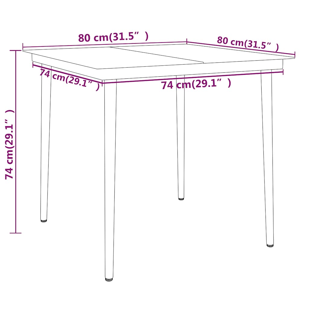 Ensemble à manger de jardin 3 pcs Gris