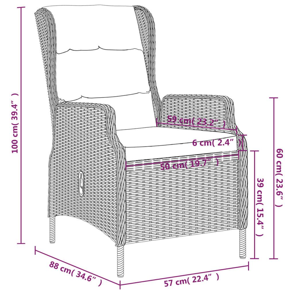 Ensemble à manger de jardin 3 pcs Gris foncé