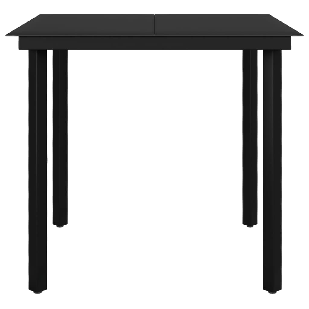 Ensemble à manger de jardin coussins 3 pcs Résine tressée Verre