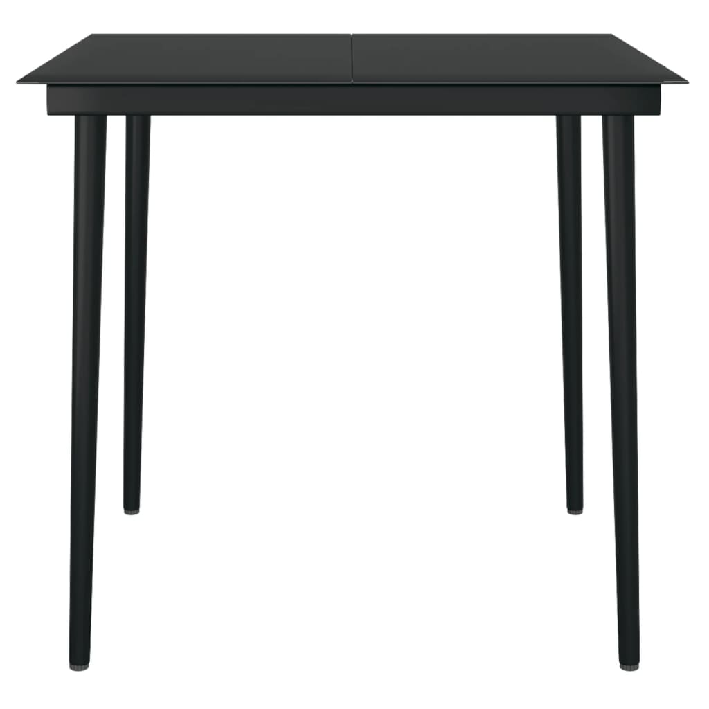 Ensemble à manger de jardin coussins 5 pcs Résine tressée Verre
