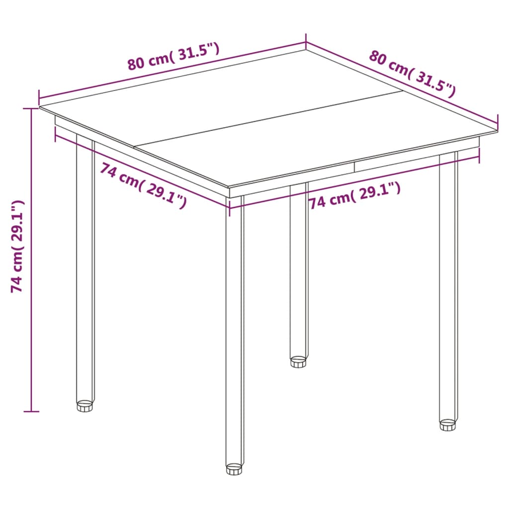 Ensemble à manger de jardin coussins 5 pcs Résine tressée Verre
