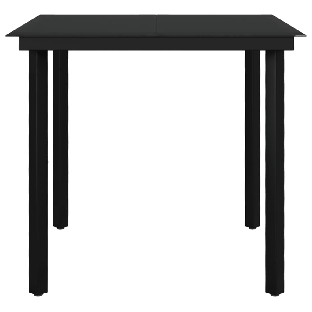 Ensemble à manger de jardin coussins 3 pcs Résine tressée Verre