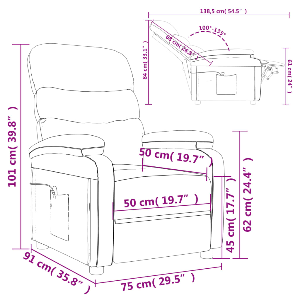 Fauteuil de massage Cappuccino Similicuir - XIOS