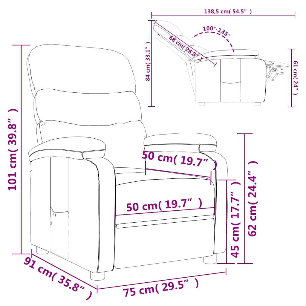 Fauteuil inclinable Noir Tissu - XIOS