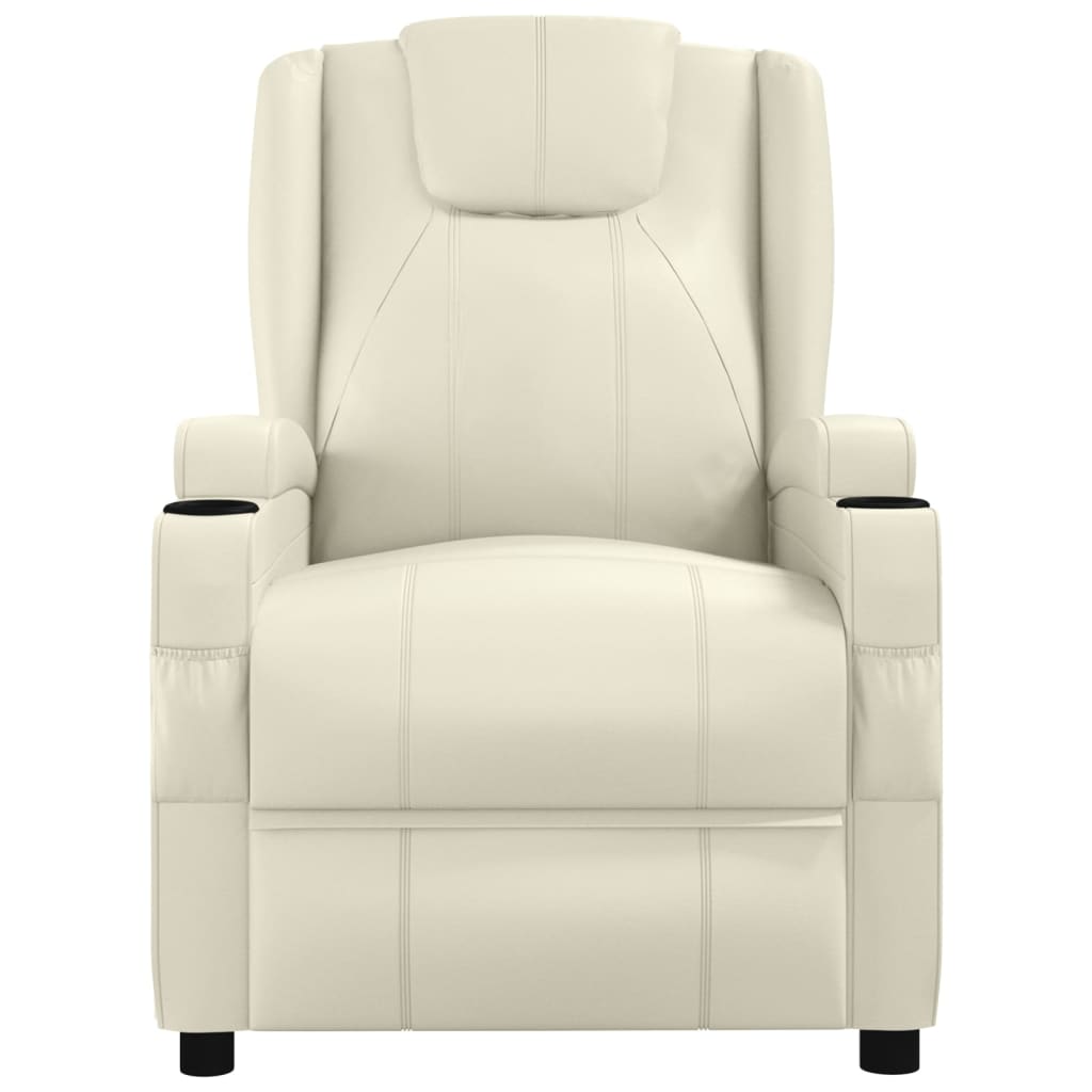 Fauteuil de massage blanc crème similicuir - XIOS