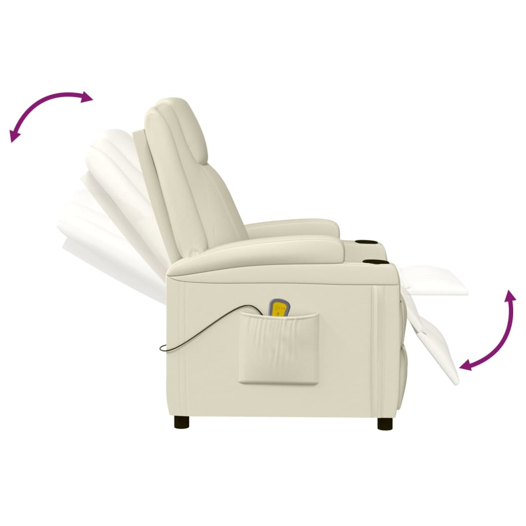 Fauteuil de massage blanc crème similicuir - XIOS