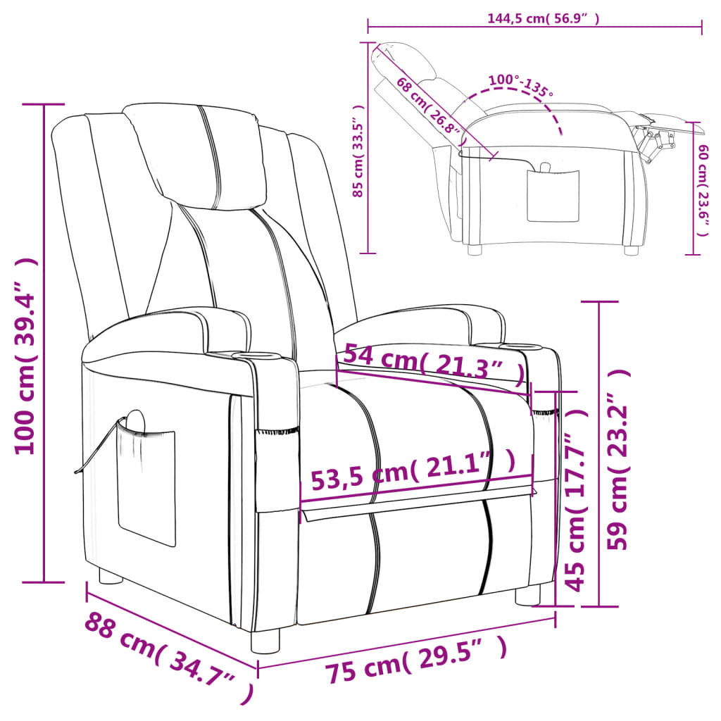 Fauteuil de massage Marron Similicuir - XIOS