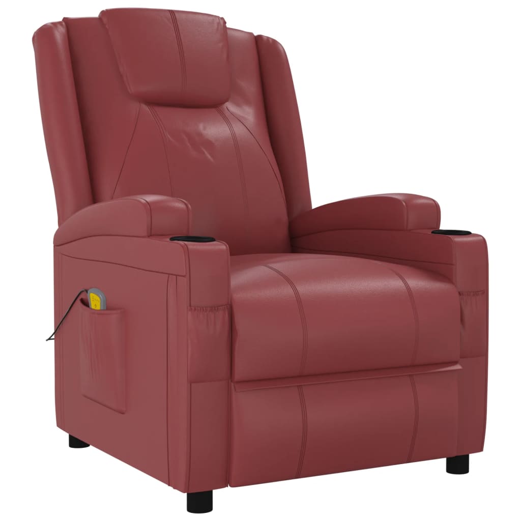 Fauteuil de massage Rouge bordeaux Similicuir - XIOS