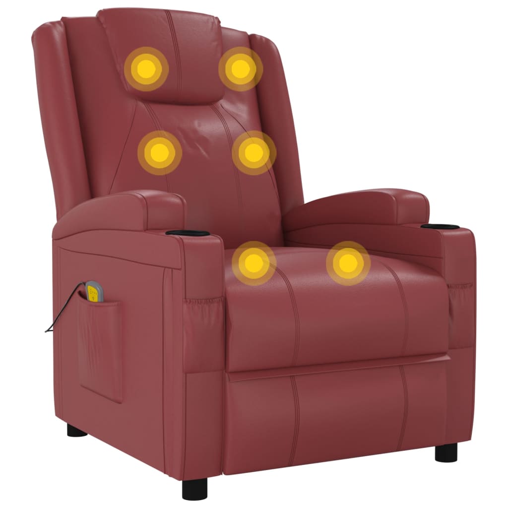 Fauteuil de massage Rouge bordeaux Similicuir - XIOS