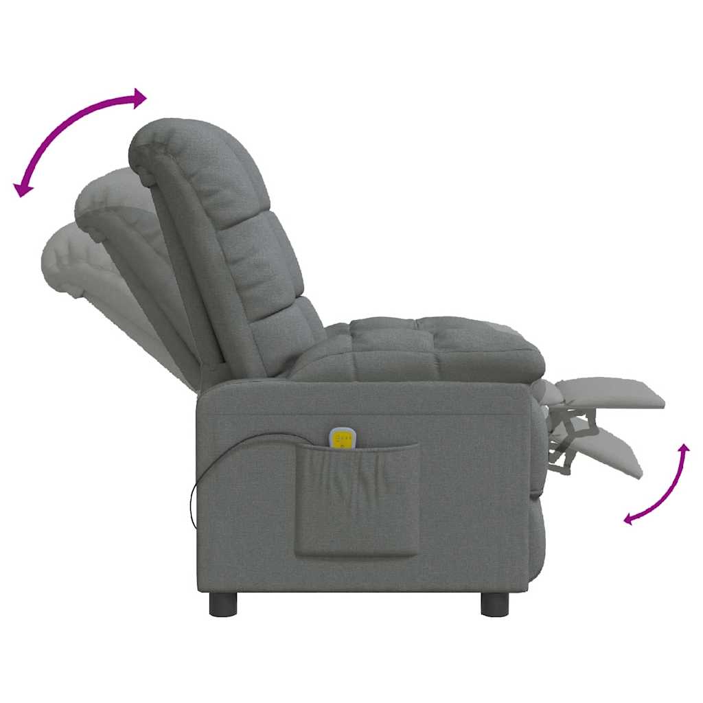 Fauteuil de massage Gris foncé Tissu - XIOS