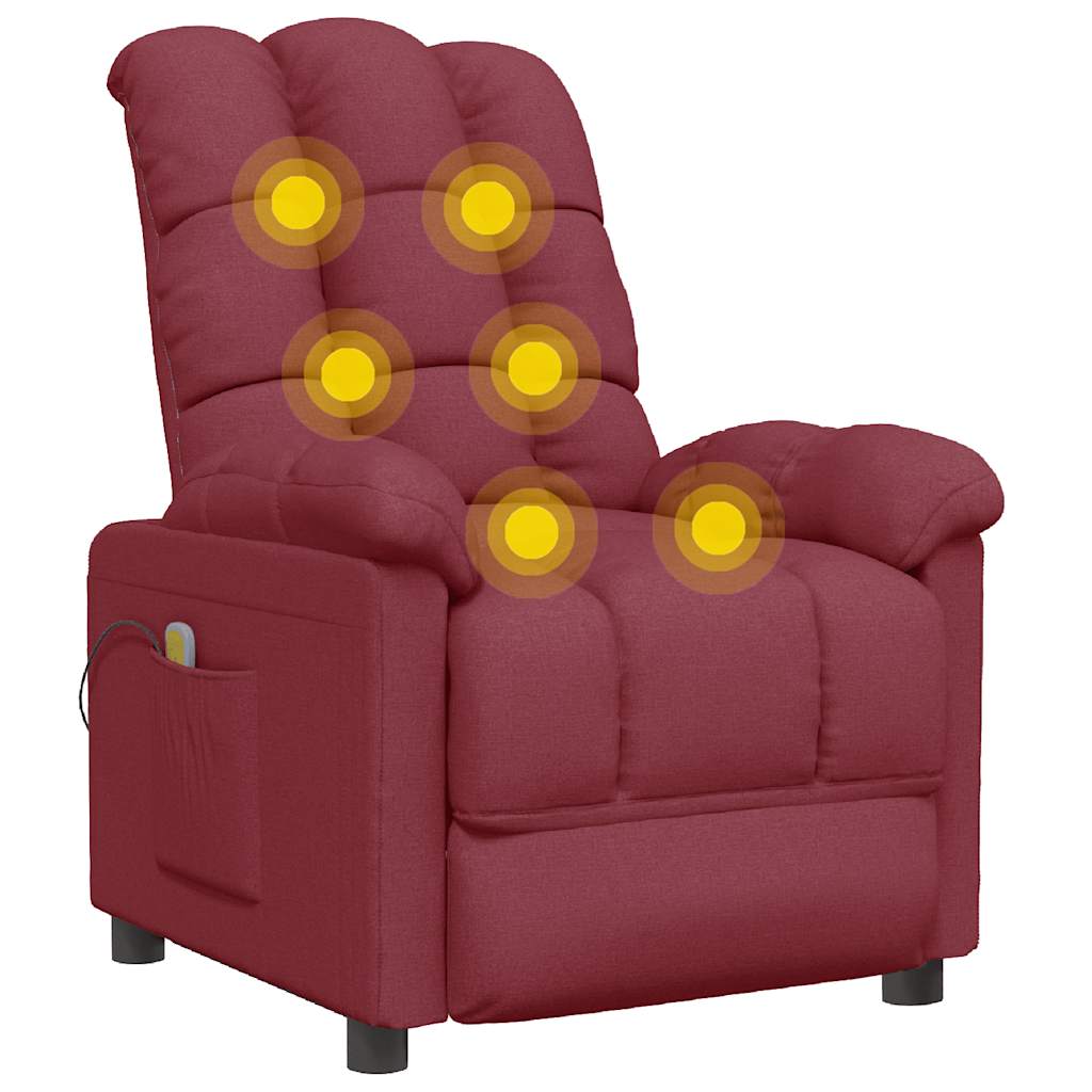 Fauteuil de massage Rouge bordeaux Tissu - XIOS