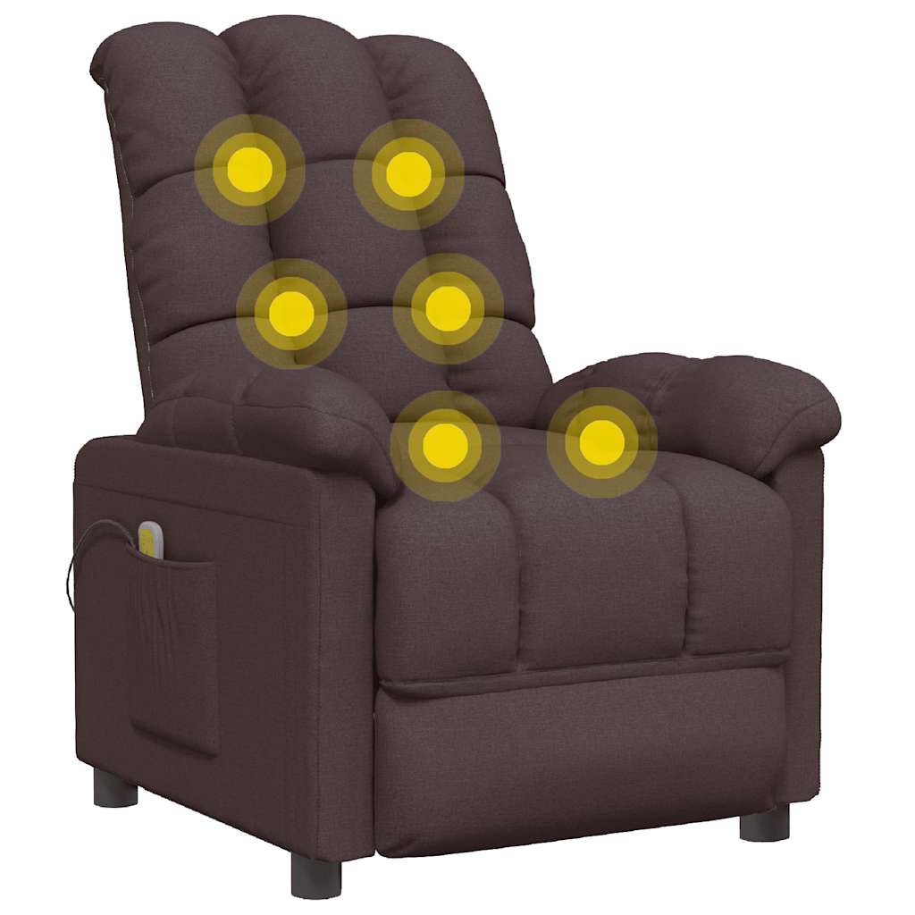 Fauteuil de massage Marron foncé Tissu - XIOS