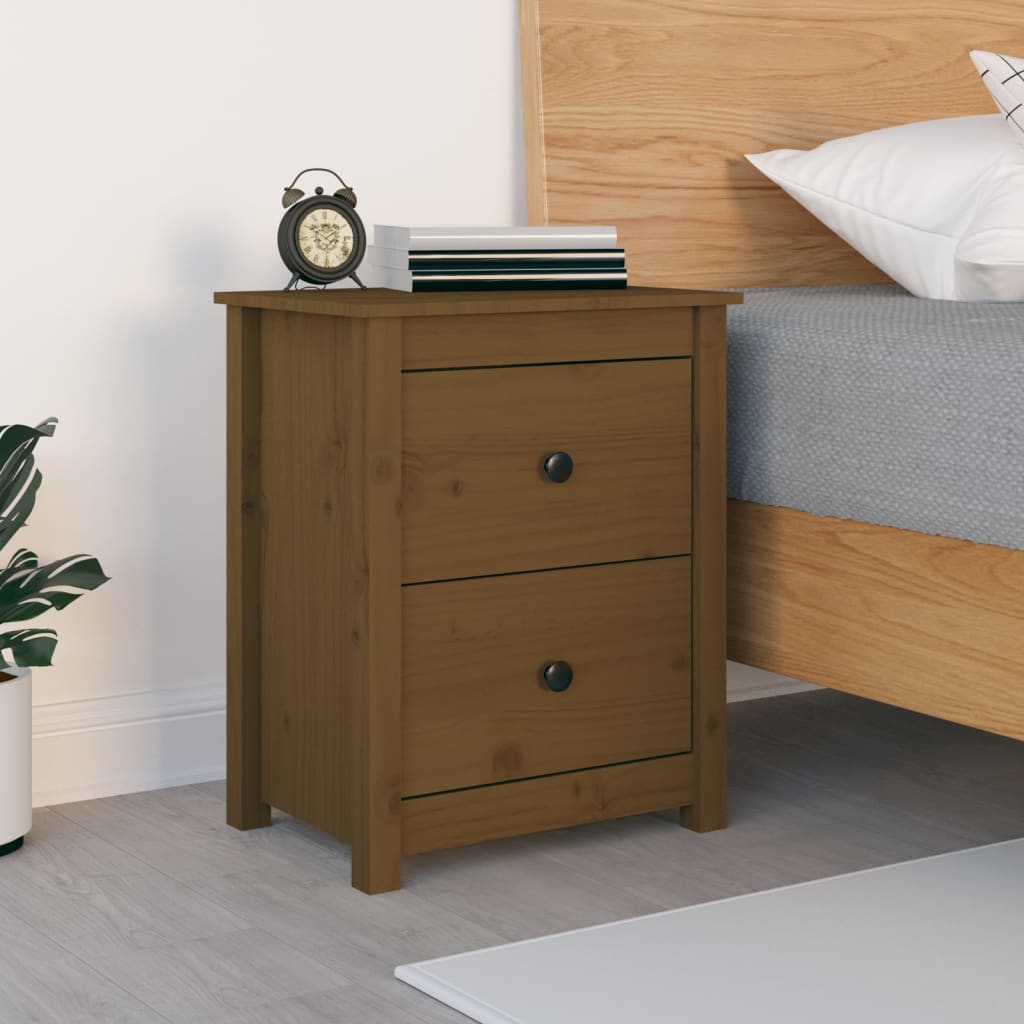 Table de chevet Marron miel 50x35x61,5 cm Bois de pin massif - XIOS