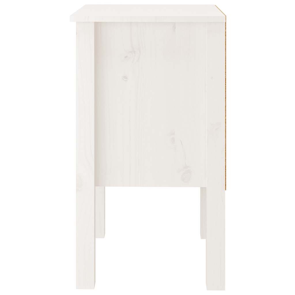 Table de chevet Blanc 40x35x61,5 cm Bois de pin massif - XIOS
