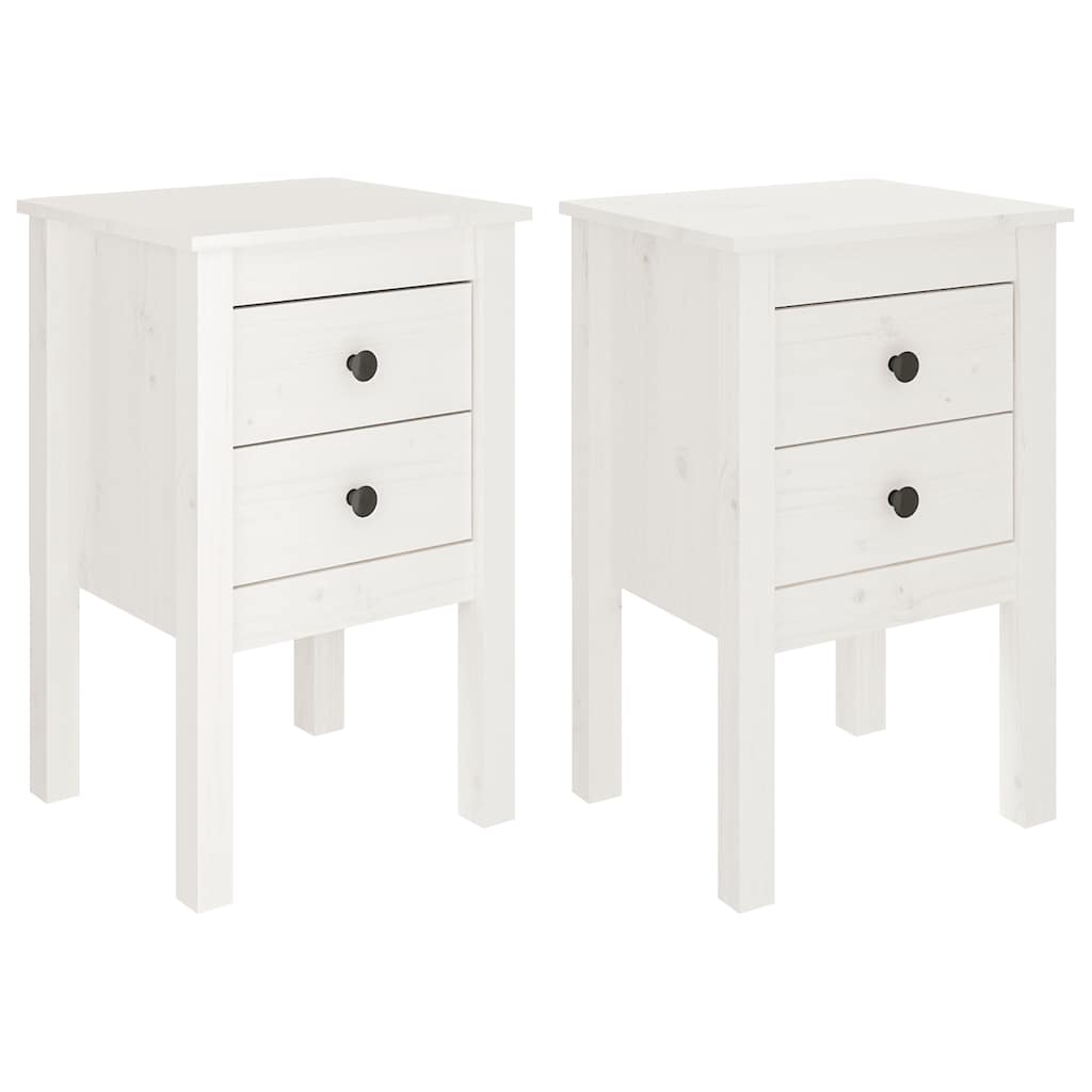 Tables de chevet 2 pcs Blanc 40x35x61,5 cm Bois de pin massif - XIOS