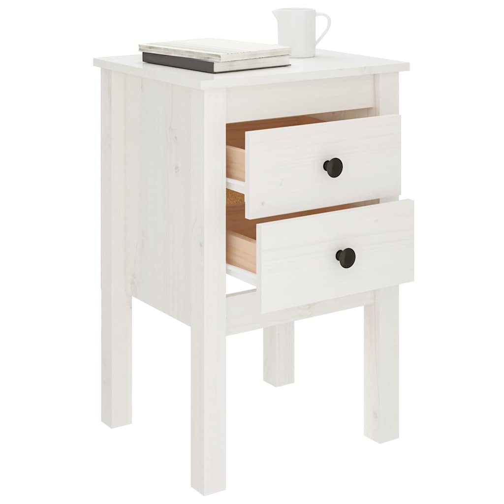 Tables de chevet 2 pcs Blanc 40x35x61,5 cm Bois de pin massif - XIOS