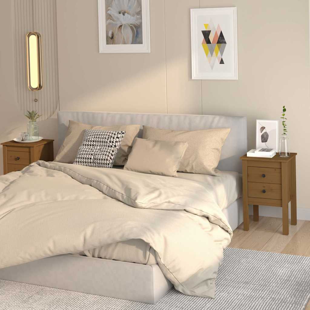 Tables de chevet 2 pcs Marron miel 40x35x61,5 cm Pin solide - XIOS