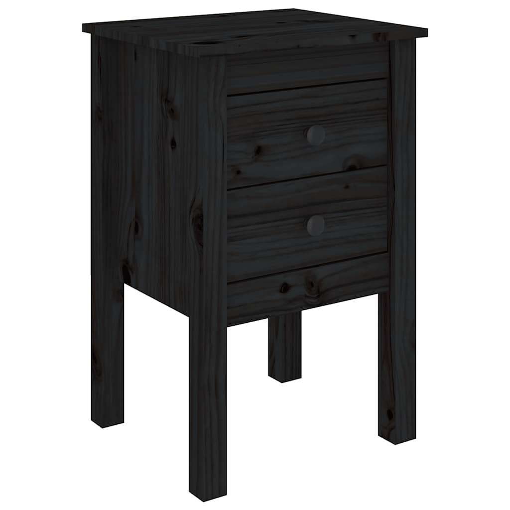 Tables de chevet 2 pcs Noir 40x35x61,5 cm Bois de pin massif - XIOS