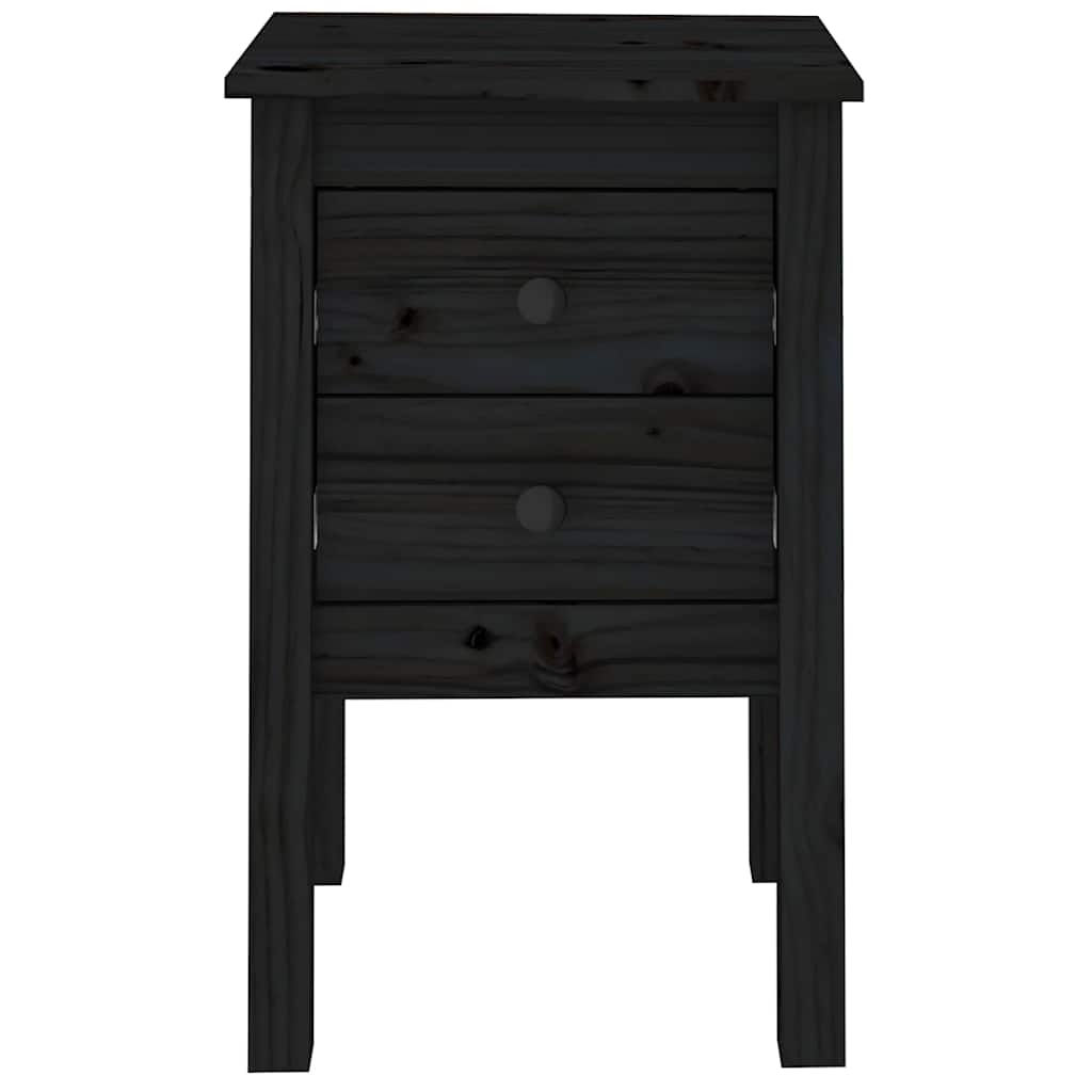 Tables de chevet 2 pcs Noir 40x35x61,5 cm Bois de pin massif - XIOS