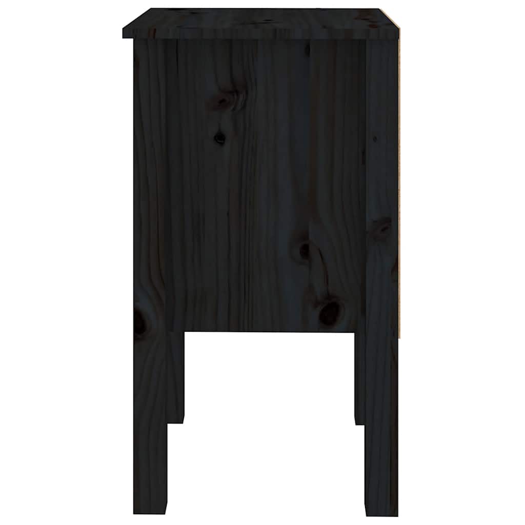 Tables de chevet 2 pcs Noir 40x35x61,5 cm Bois de pin massif - XIOS