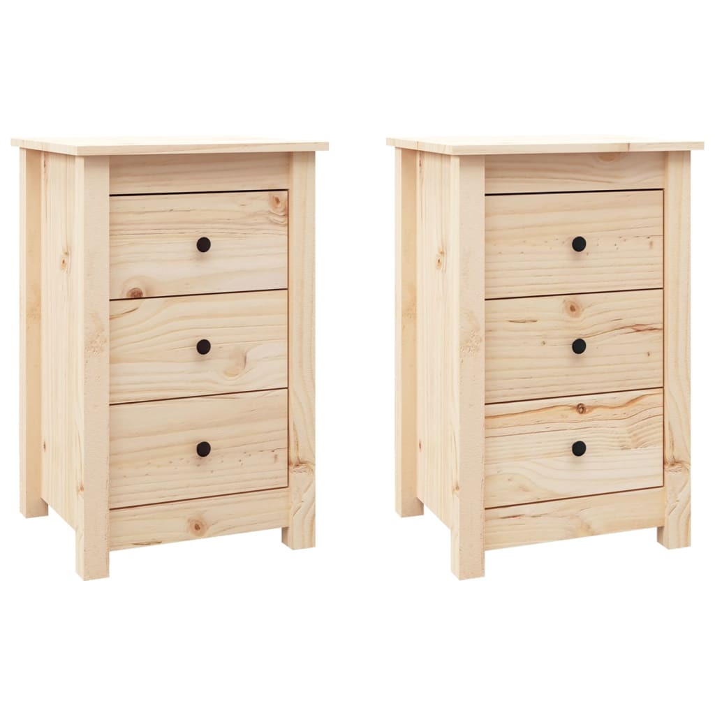 Tables de chevet 2 pcs 40x35x61,5 cm Bois de pin massif - XIOS