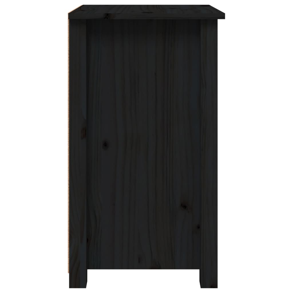 Tables de chevet 2 pcs Noir 40x35x61,5 cm Bois de pin massif - XIOS