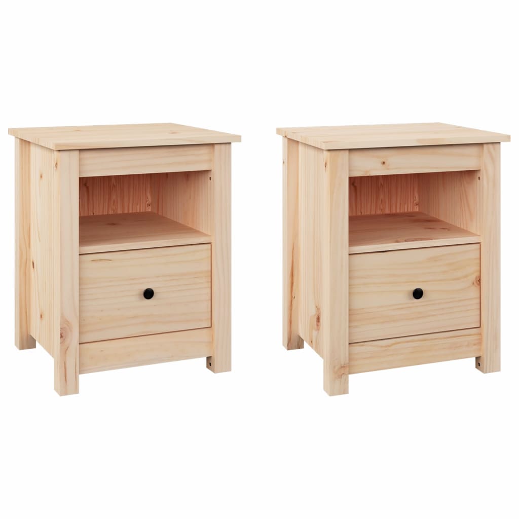 Tables de chevet 2 pcs 40x35x49 cm Bois de pin massif - XIOS