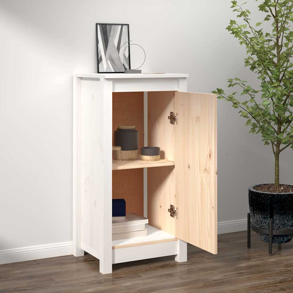 Buffet blanc 39x35x80 cm bois massif de pin - XIOS