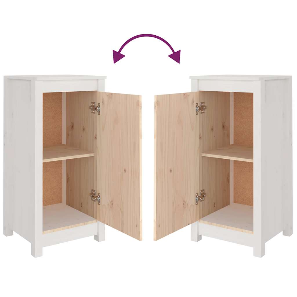 Buffet blanc 39x35x80 cm bois massif de pin - XIOS