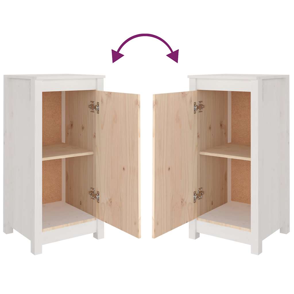 Buffets 2 pcs blanc 39x35x80 cm bois massif de pin - XIOS