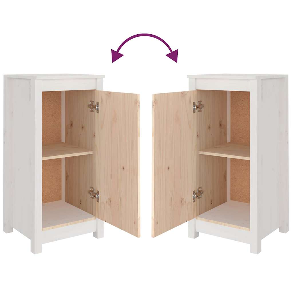 Buffets 2 pcs blanc 39x35x80 cm bois massif de pin - XIOS