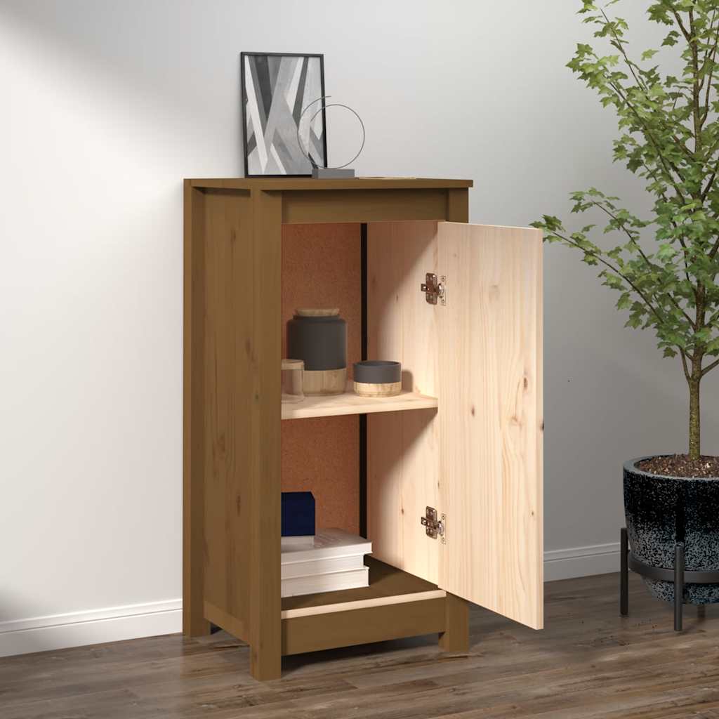 Buffet marron miel 39x35x80 cm bois massif de pin - XIOS