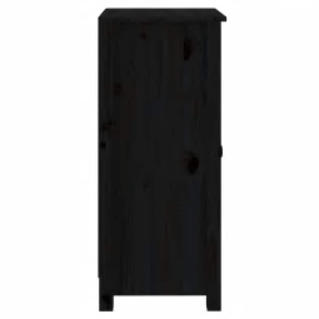 Buffets 2 pcs noir 39x35x80 cm bois massif de pin - XIOS