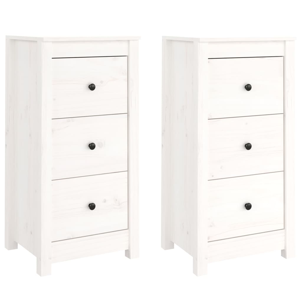 Buffets 2 pcs blanc 40x35x80 cm bois massif de pin - XIOS