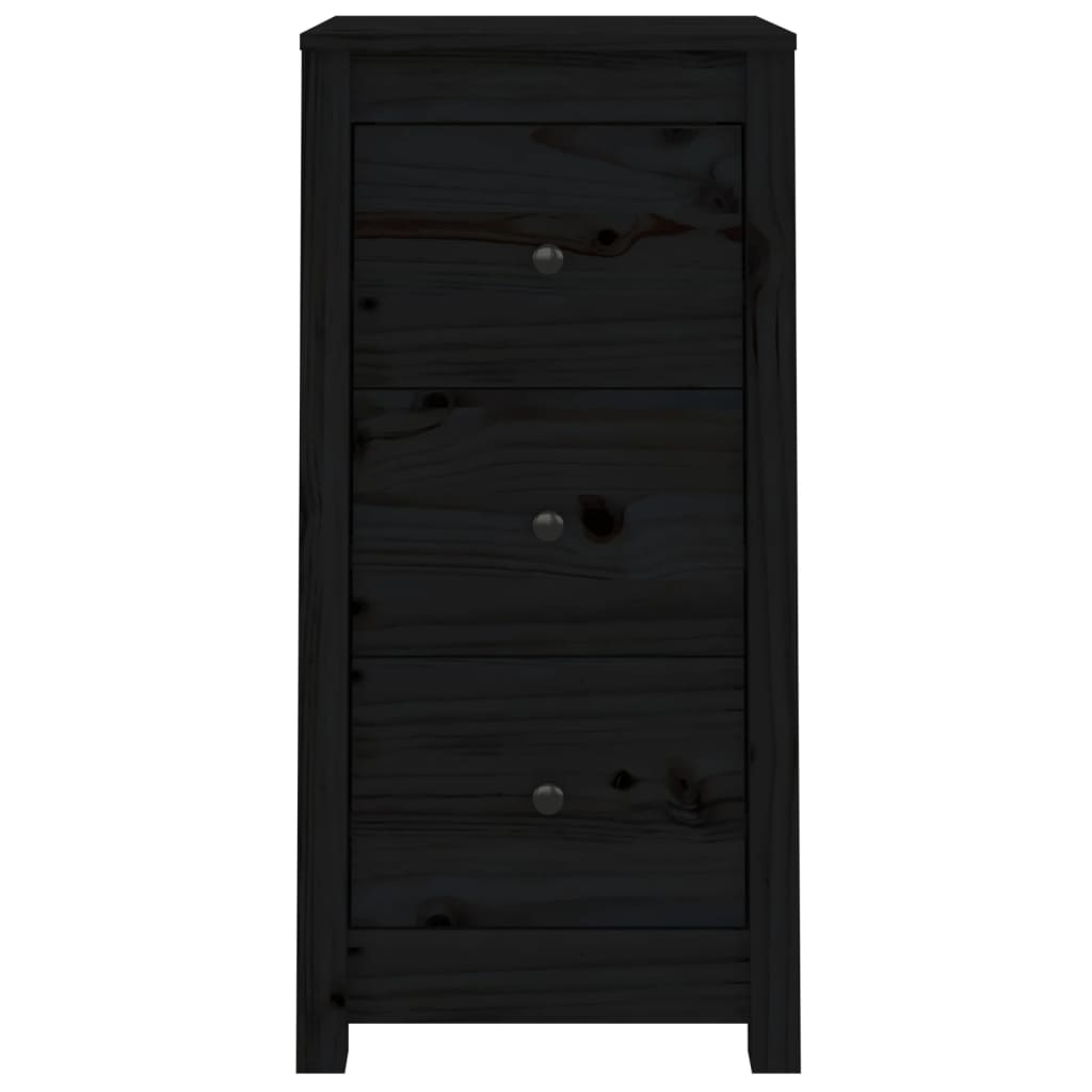 Buffets 2 pcs noir 40x35x80 cm bois massif de pin - XIOS