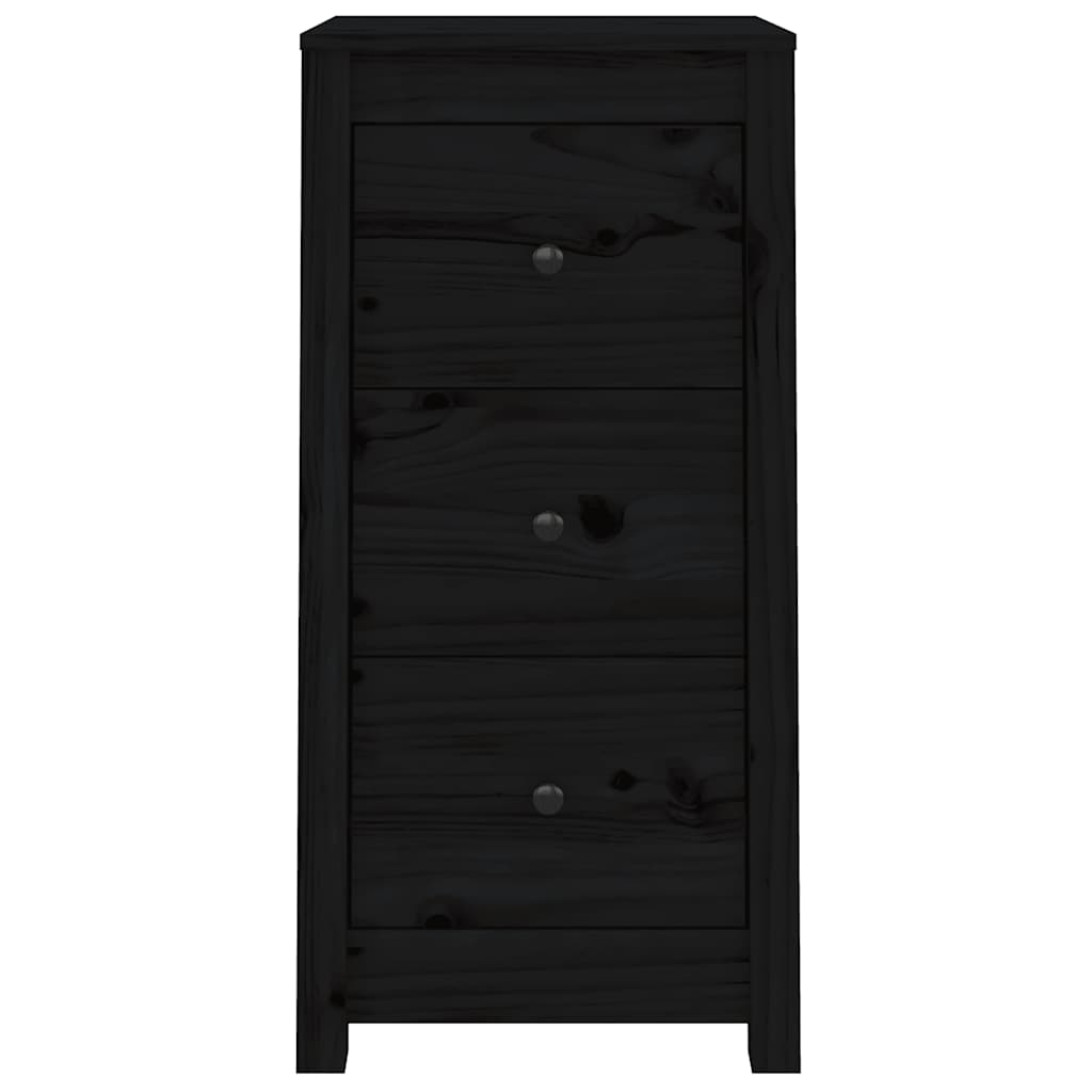 Buffets 2 pcs noir 40x35x80 cm bois massif de pin - XIOS