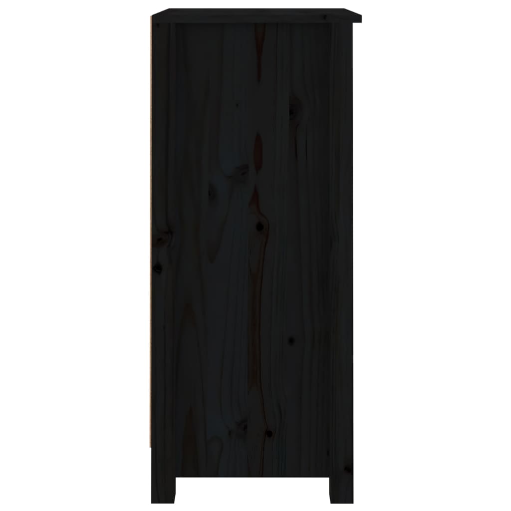 Buffets 2 pcs noir 40x35x80 cm bois massif de pin - XIOS