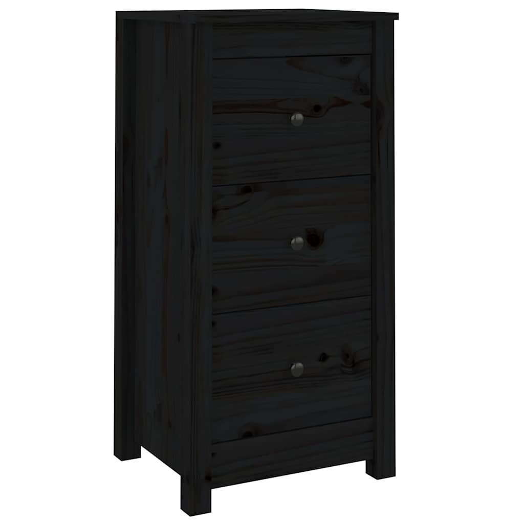 Buffets 2 pcs noir 40x35x80 cm bois massif de pin - XIOS