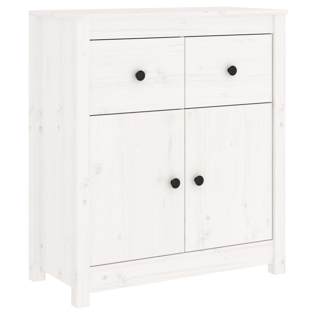 Buffet blanc 70x35x80 cm bois massif de pin - XIOS