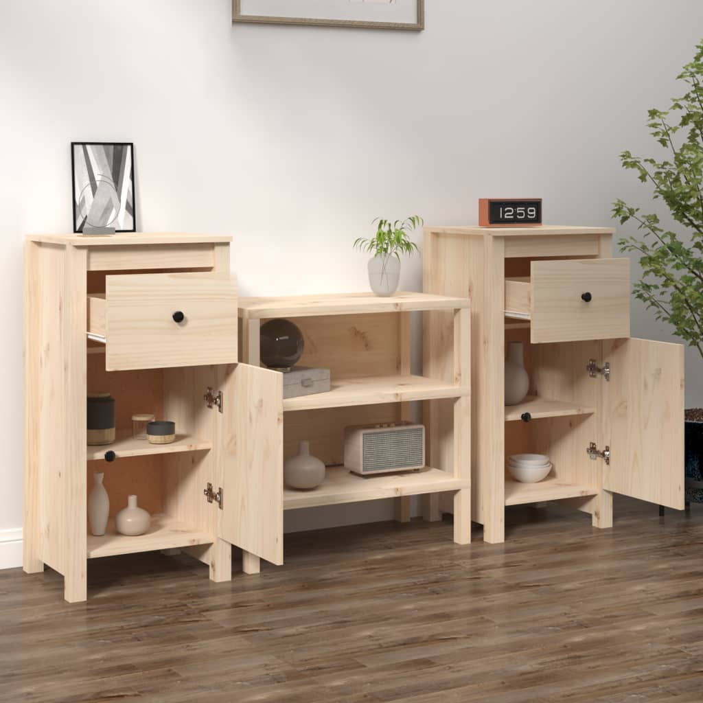 Buffets 2 pcs 40x35x80 cm bois massif de pin - XIOS