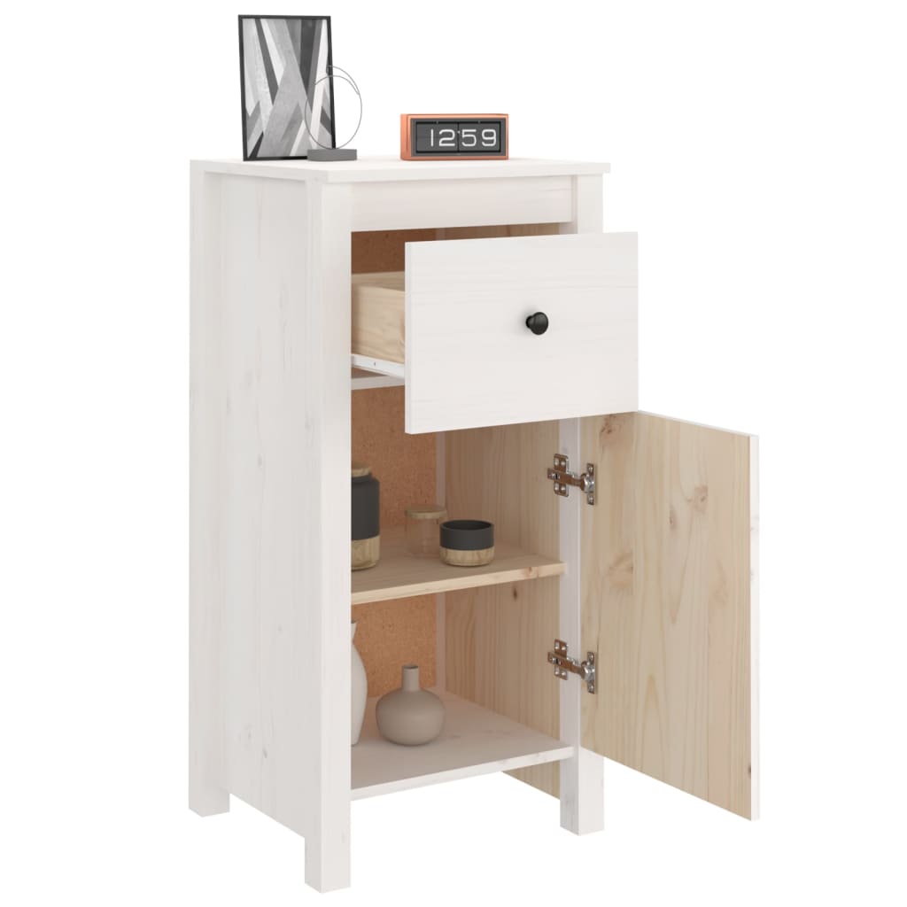 Buffet blanc 40x35x80 cm bois massif de pin - XIOS