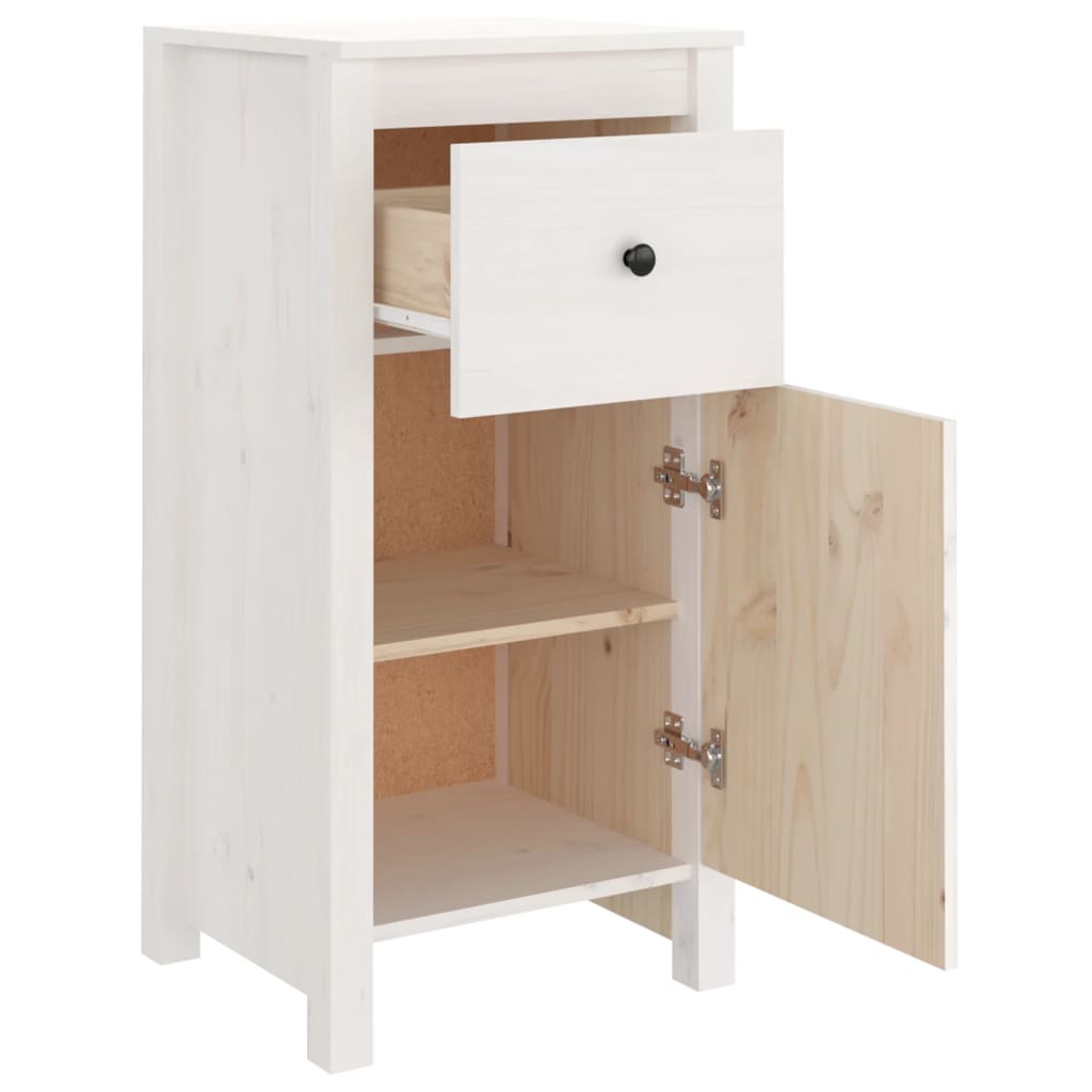 Buffet blanc 40x35x80 cm bois massif de pin - XIOS