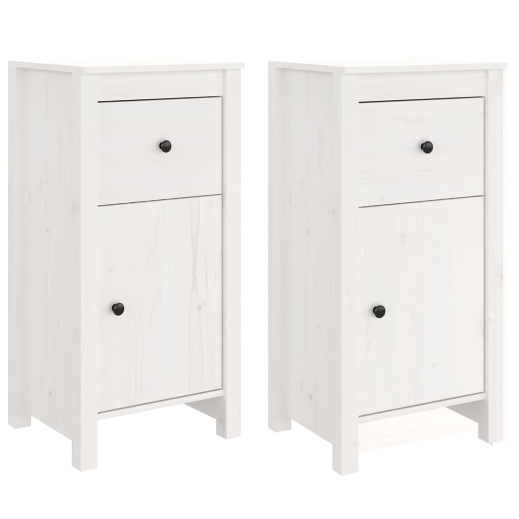 Buffets 2 pcs blanc 40x35x80 cm bois massif de pin - XIOS