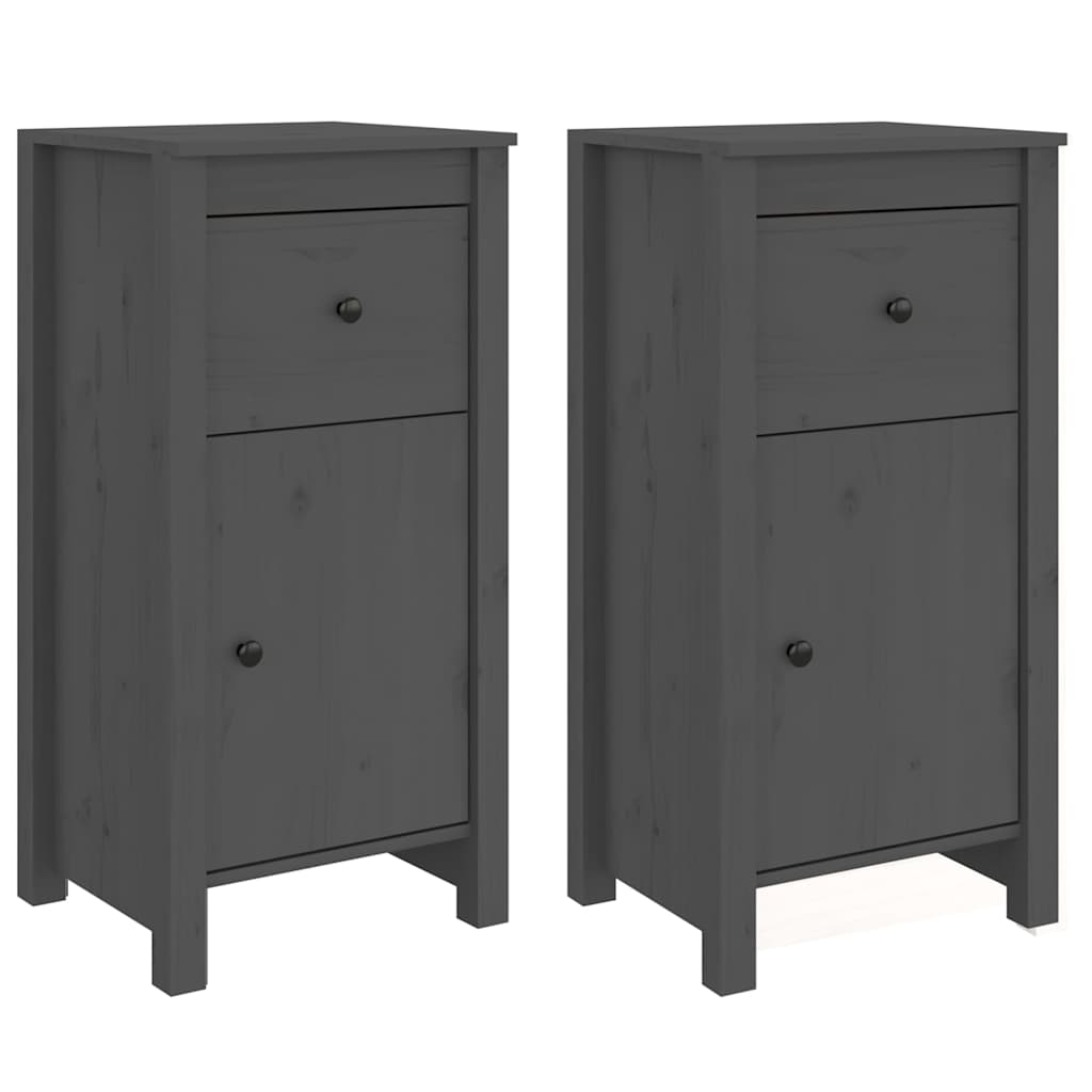 Buffets 2 pcs gris 40x35x80 cm bois massif de pin - XIOS