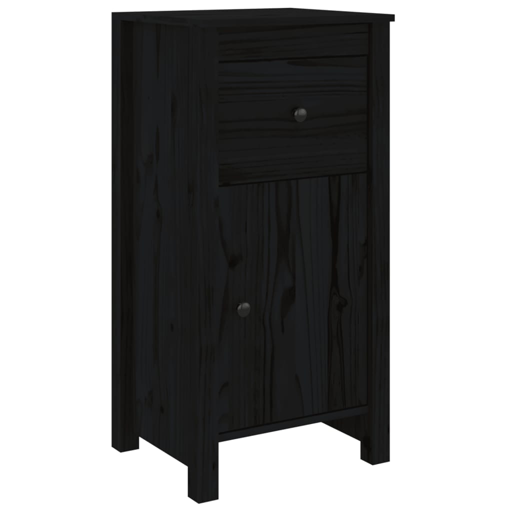 Buffet Noir 40x35x80 cm Bois massif de pin - XIOS