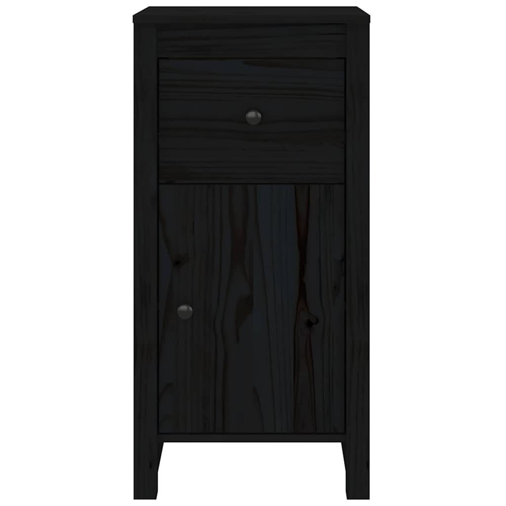 Buffets 2 pcs Noir 40x35x80 cm Bois massif de pin - XIOS