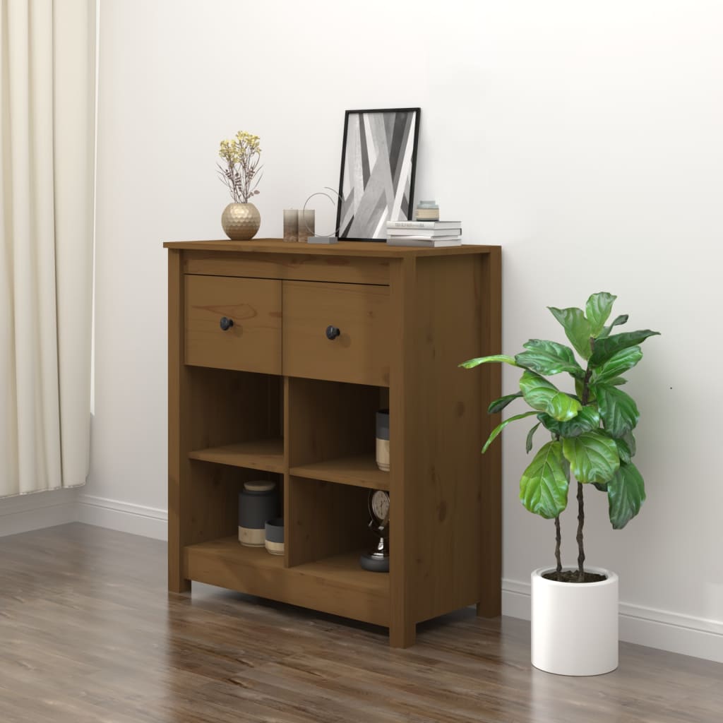 Buffet Marron miel 70x35x80 cm Bois massif de pin - XIOS